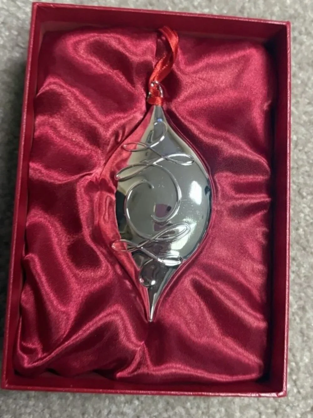 WATERFORD Collectible Silverplate BALLET RIBBON PENDANT ORNAMENT #803 RARE FIND